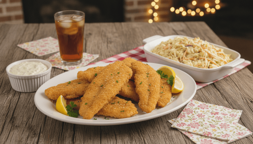 Serving suggestions for southern fried fish Serving suggestions for southern fried fish