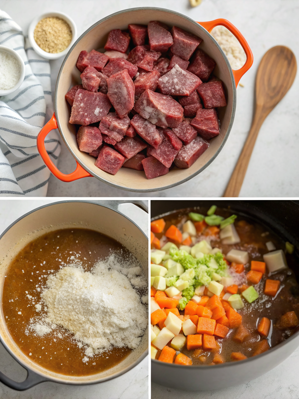 beef broth gravy preparing steps