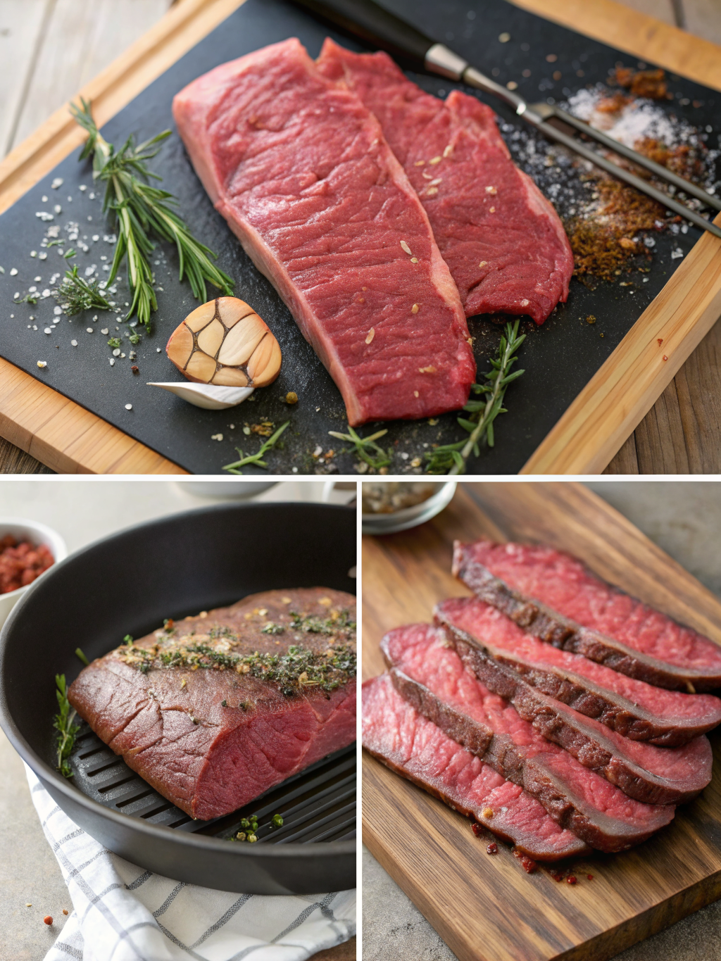 beef round steak preparing steps