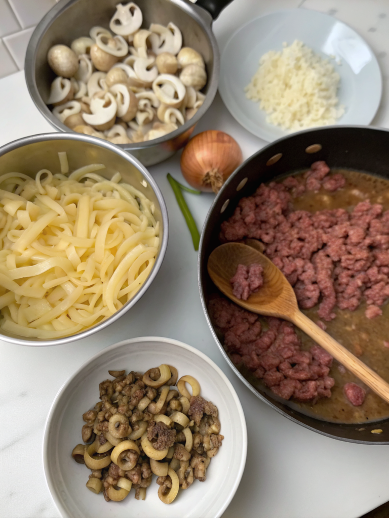 ground beef stroganoff with cream of mushroom soup