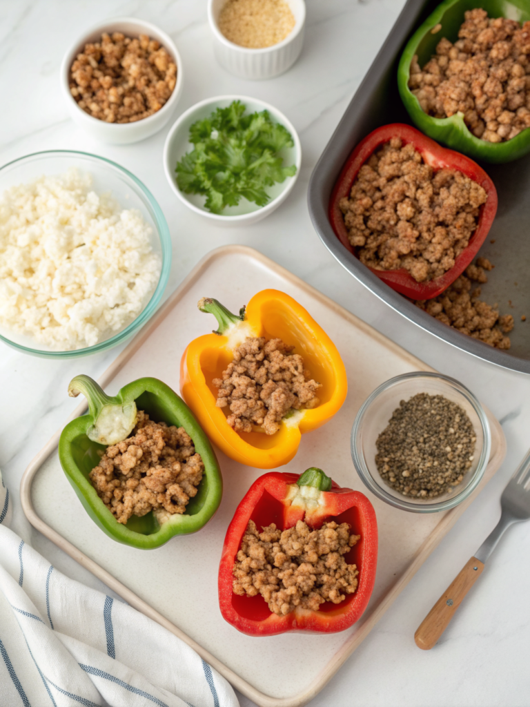 Stuffed Bell Peppers with Ground Turkey