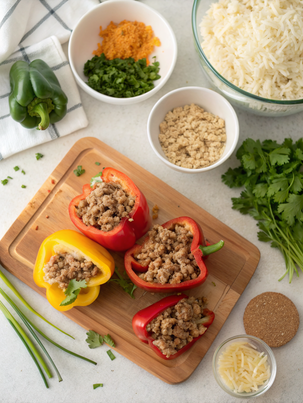 stuffed bell pepper recipe ground turkey ingredients